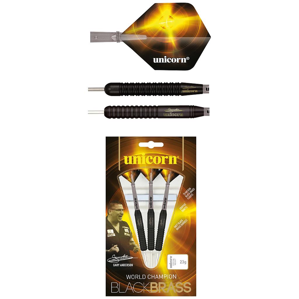 Unicorn Gary Anderson Black Brass Darts - Black