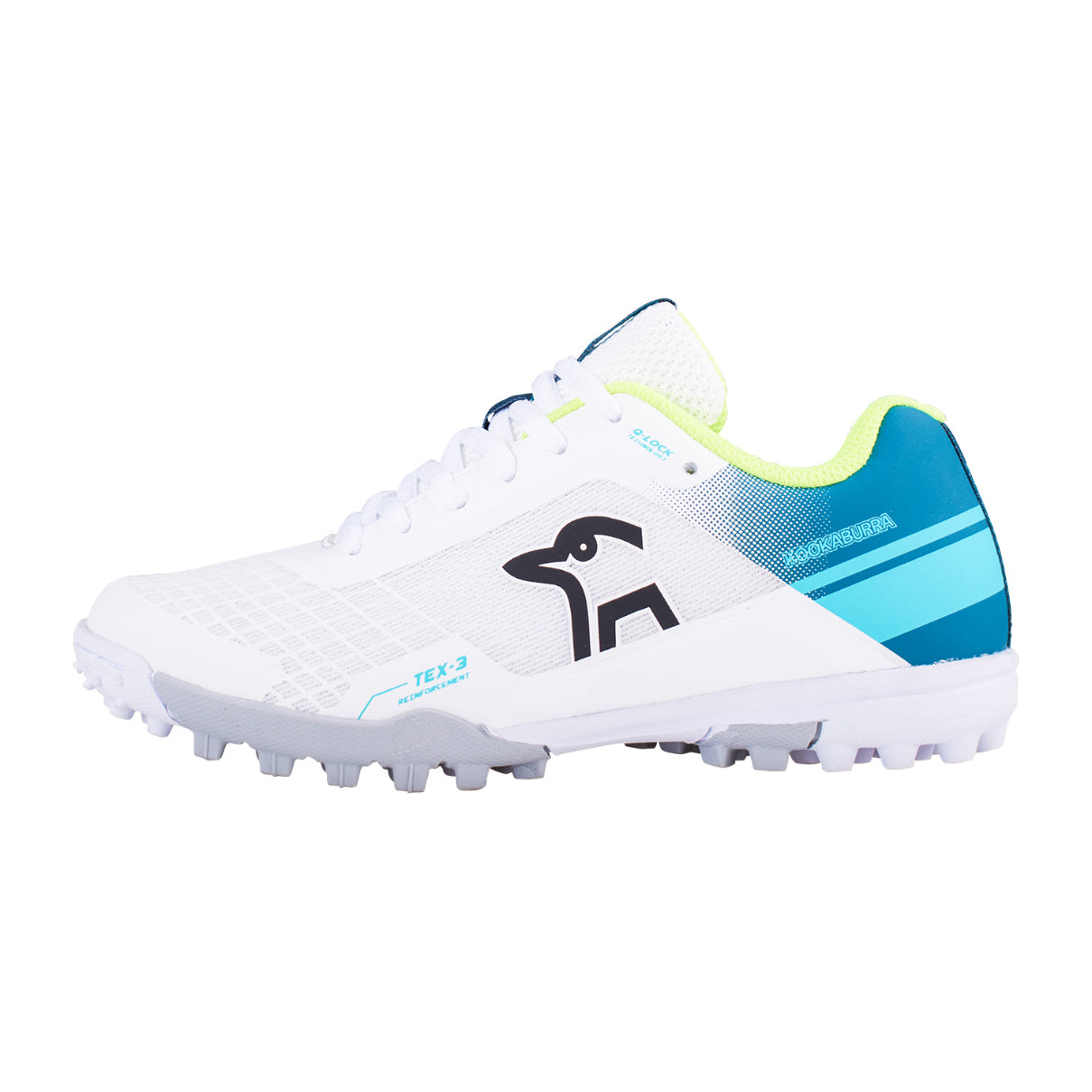 Kookaburra KC 5.0 Junior Rubber Cricket Shoes - White/Teal