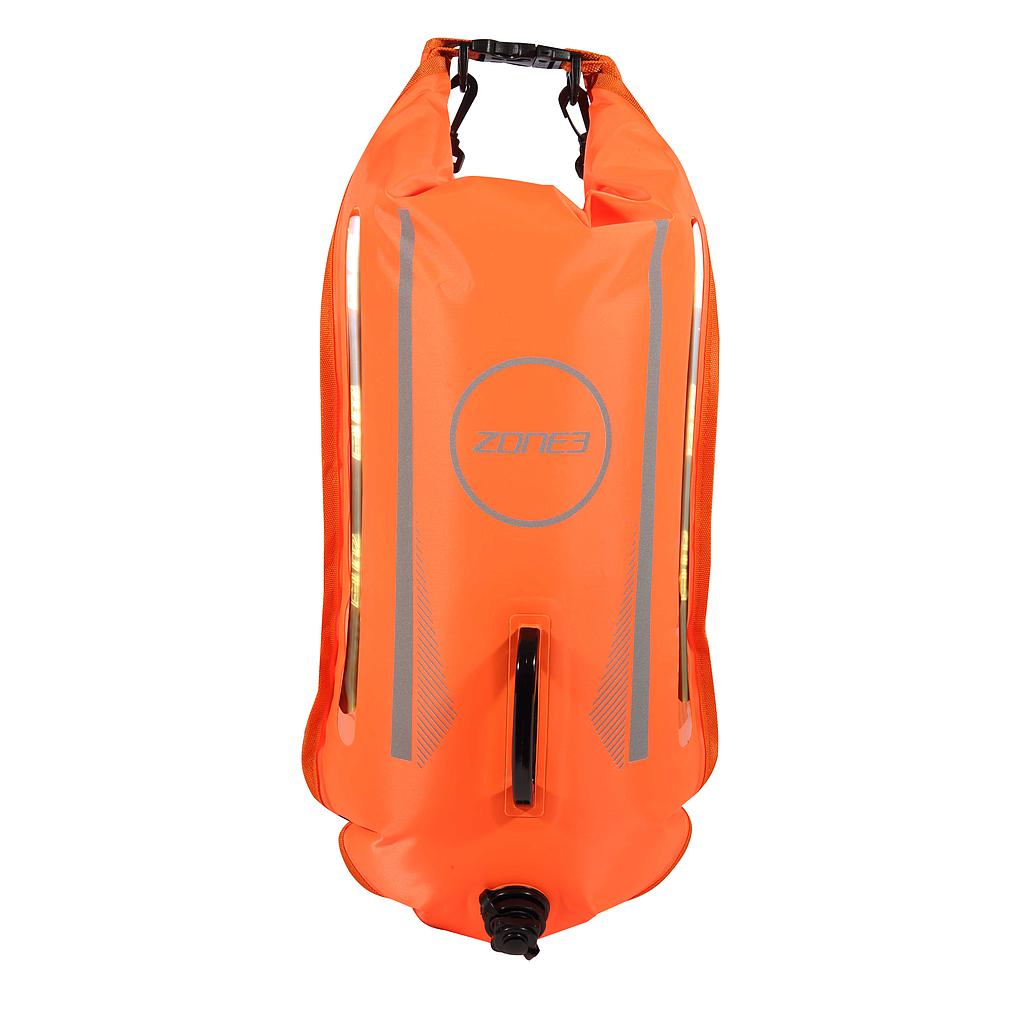 Zone3 2 LED Light Backpack Swim Safety Buoy/Dry Bag (28L) - Orange