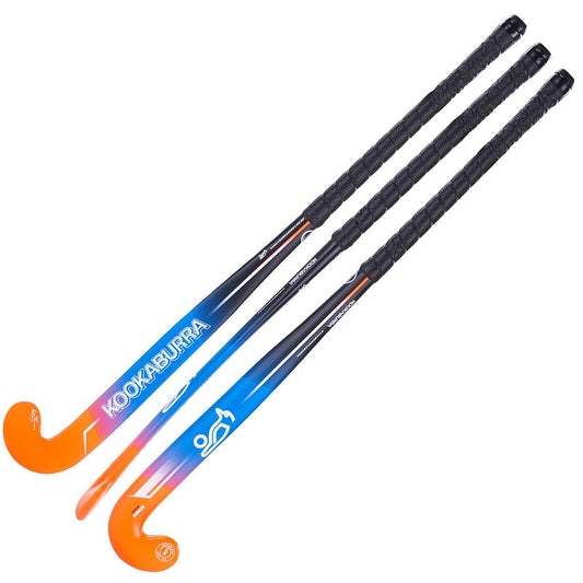 Kookaburra Siren Wooden Hockey Stick - Black/Blue/Orange