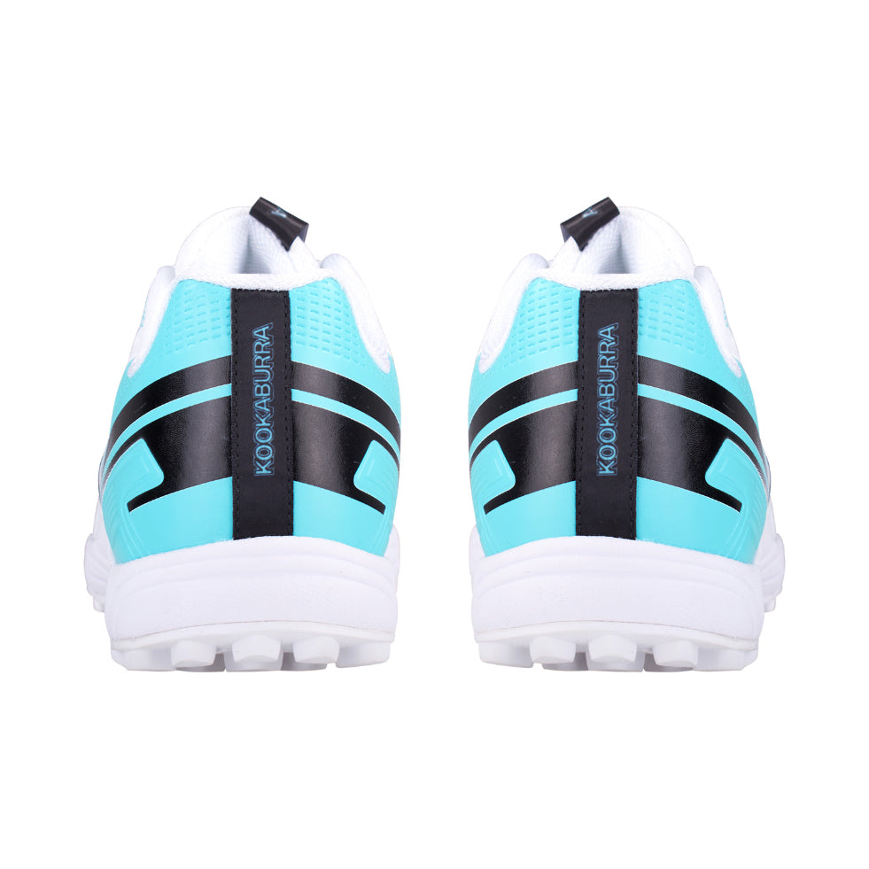 Kookaburra KC 3.0 Rubber Cricket Shoes - White/Aqua - UK Shoe 10