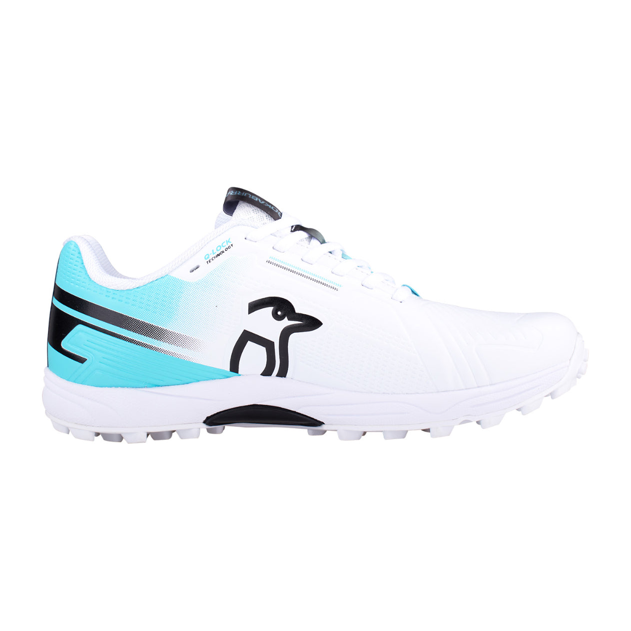 Kookaburra KC 3.0 Rubber Cricket Shoes - White/Aqua - UK Shoe 10