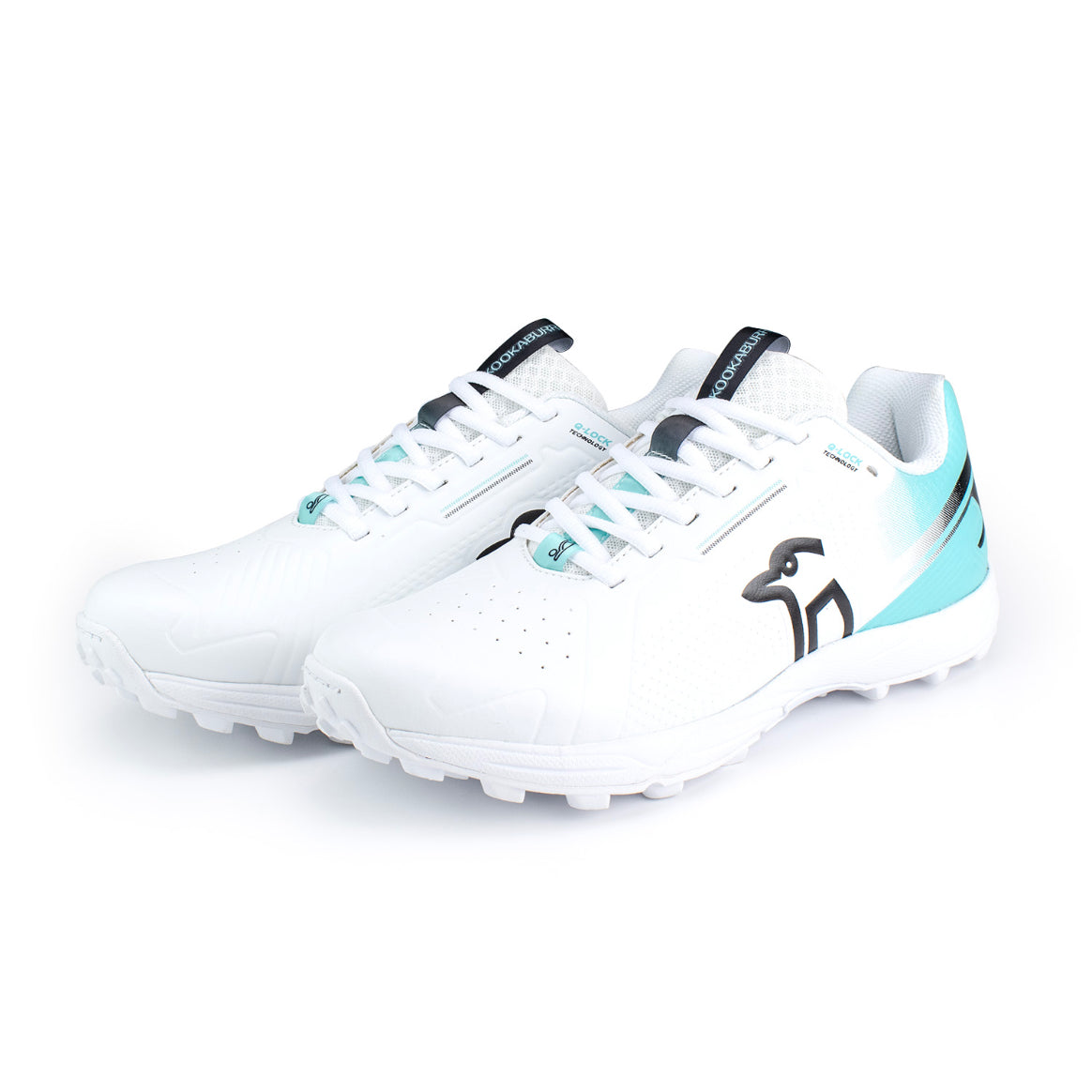 Kookaburra KC 3.0 Rubber Cricket Shoes - White/Aqua - UK Shoe 10