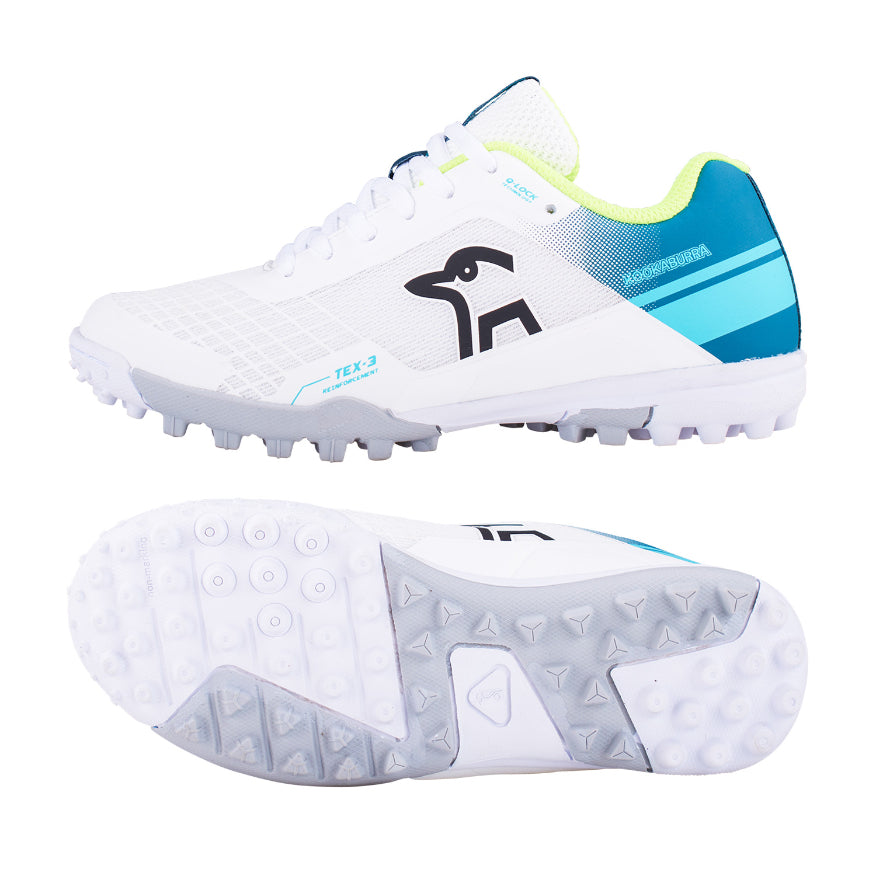 Kookaburra KC 5.0 Junior Rubber Cricket Shoes - White/Teal