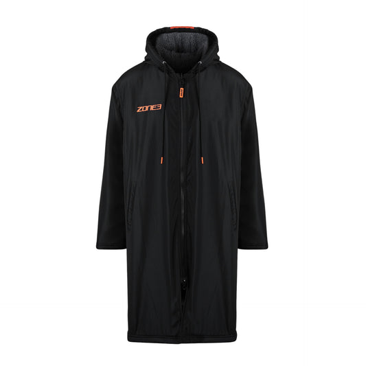 Zone3 Polar Fleece Recycled Parka Robe Jacket - Black/Orange