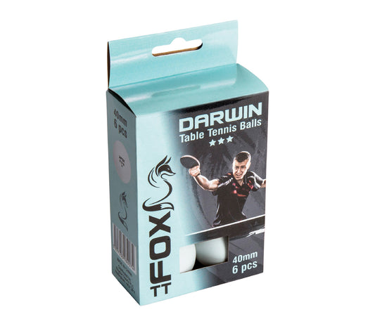 Fox TT Darwin 3 Star Table Tennis Balls (Pack of 6)