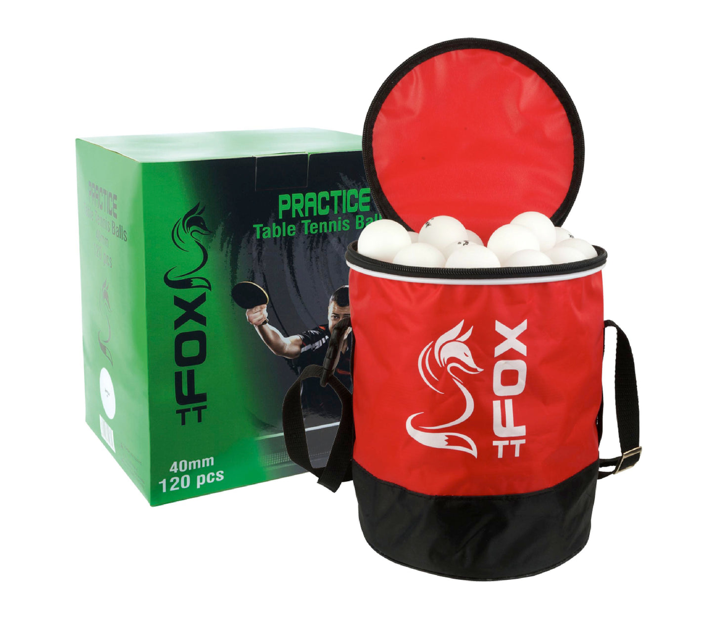 Fox TT Practice Table Tennis Balls & Bag (Pack of 120)