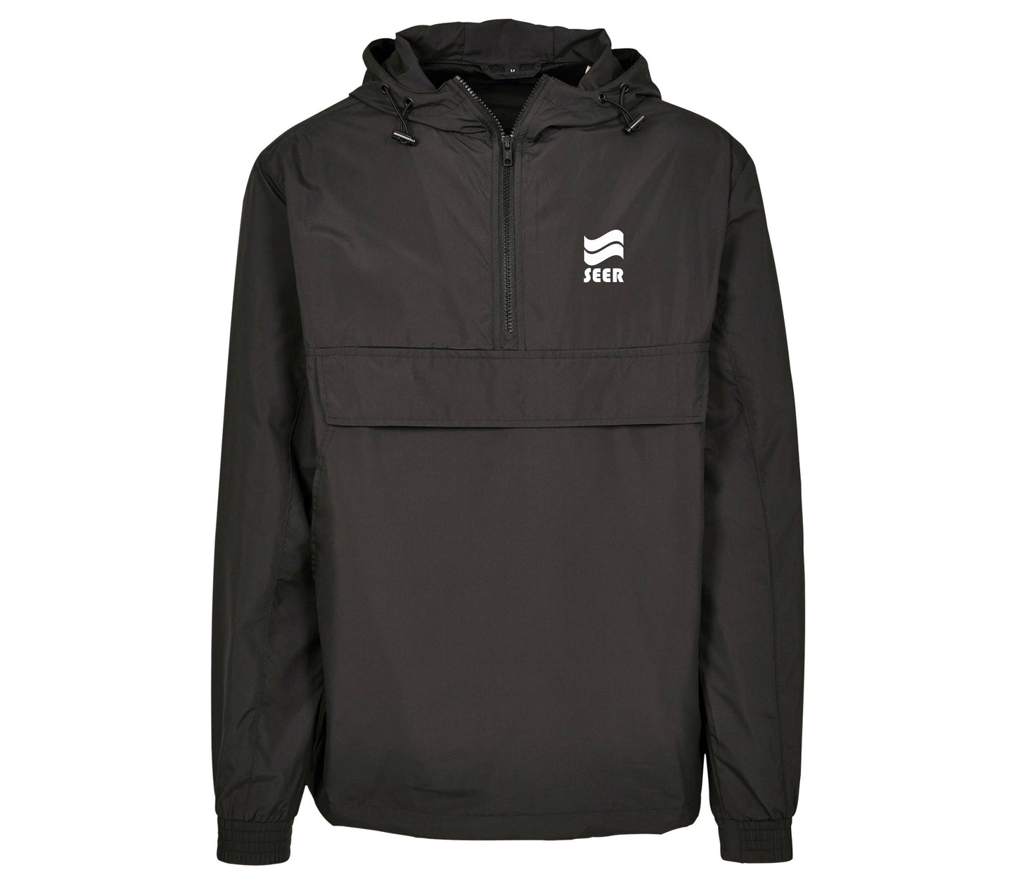 Seer Lightweight Overhead Windbreaker Jacket - Black