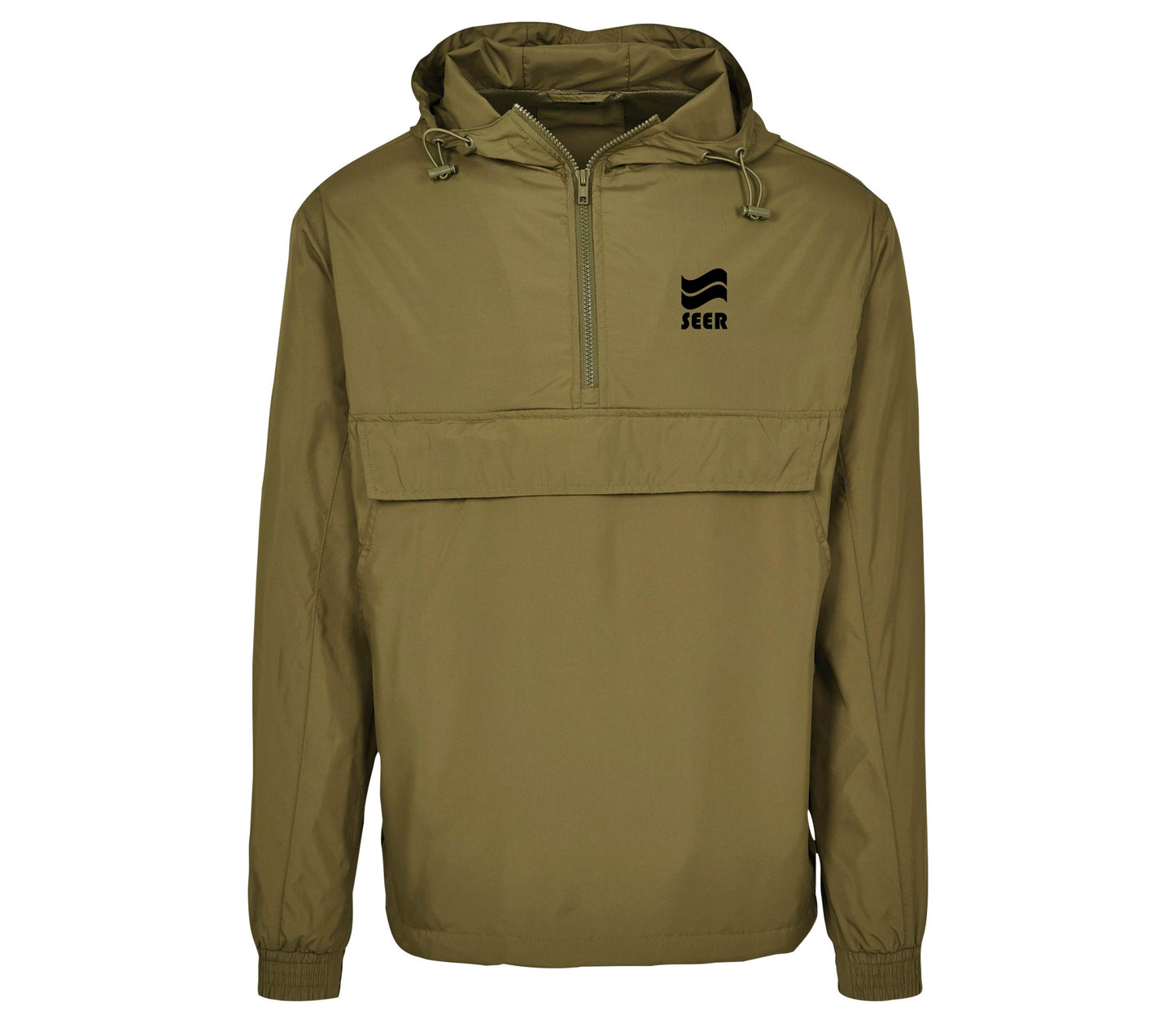 Seer Lightweight Overhead Windbreaker Jacket - Olive