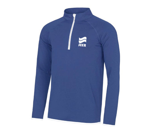 Seer 1/4 Zip S-Fit Training Top - Royal Blue/White