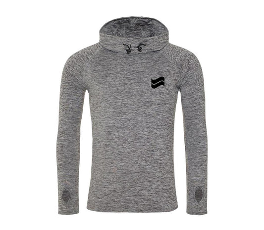 Seer Train Cool S-Fit Cowl Neck Hooded Top - Grey