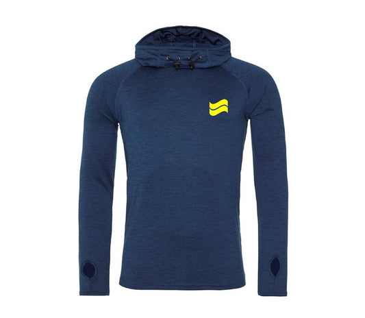 Seer Train Cool S-Fit Cowl Neck Hooded Top - Navy