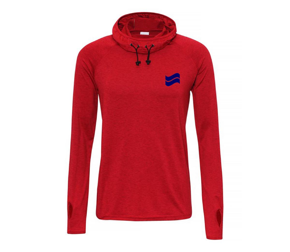 Seer Train Cool S-Fit Cowl Neck Hooded Top - Red