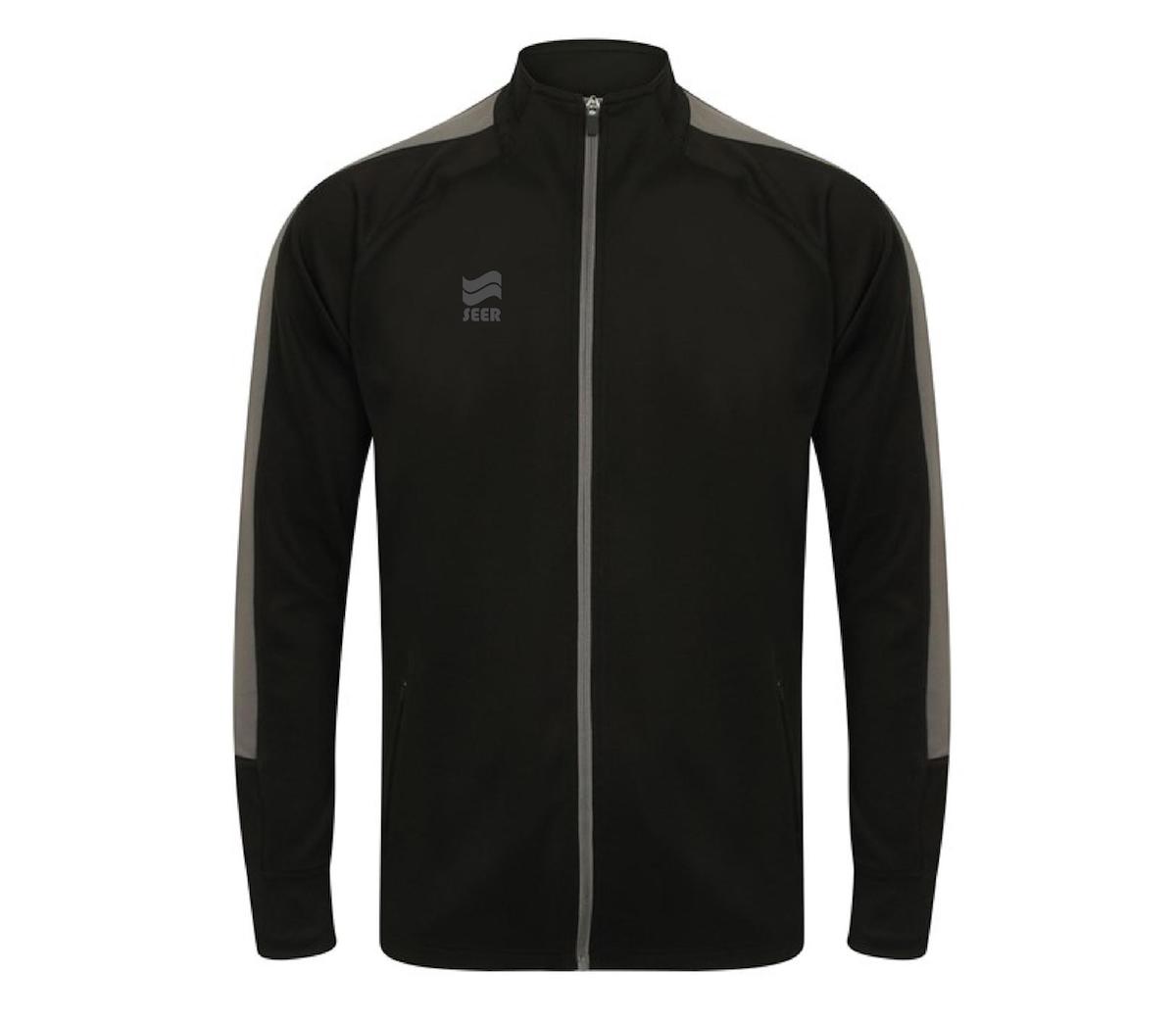 Seer Interlock Tracksuit Top - Black/Grey