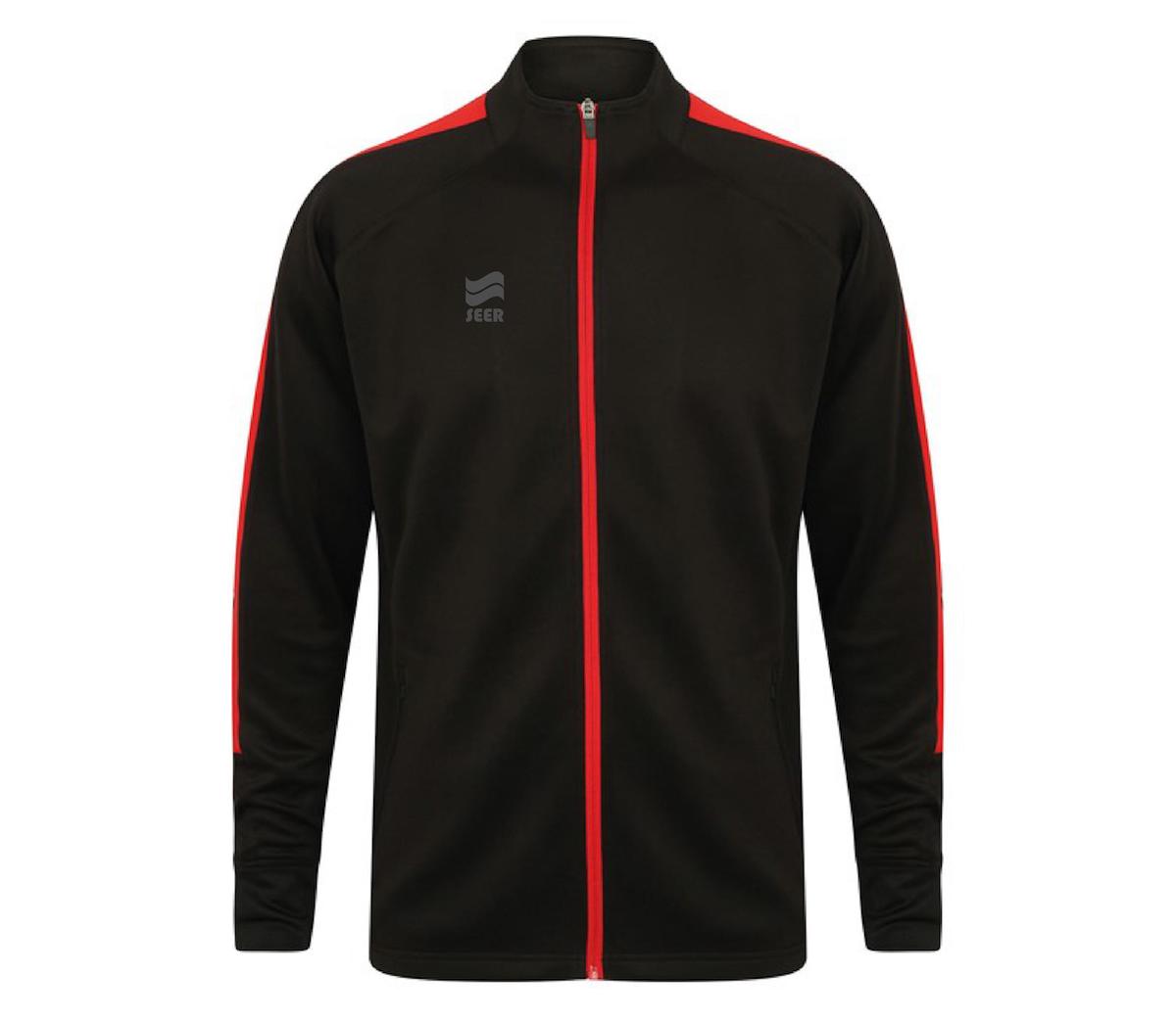 Seer Interlock Tracksuit Top - Black/Red