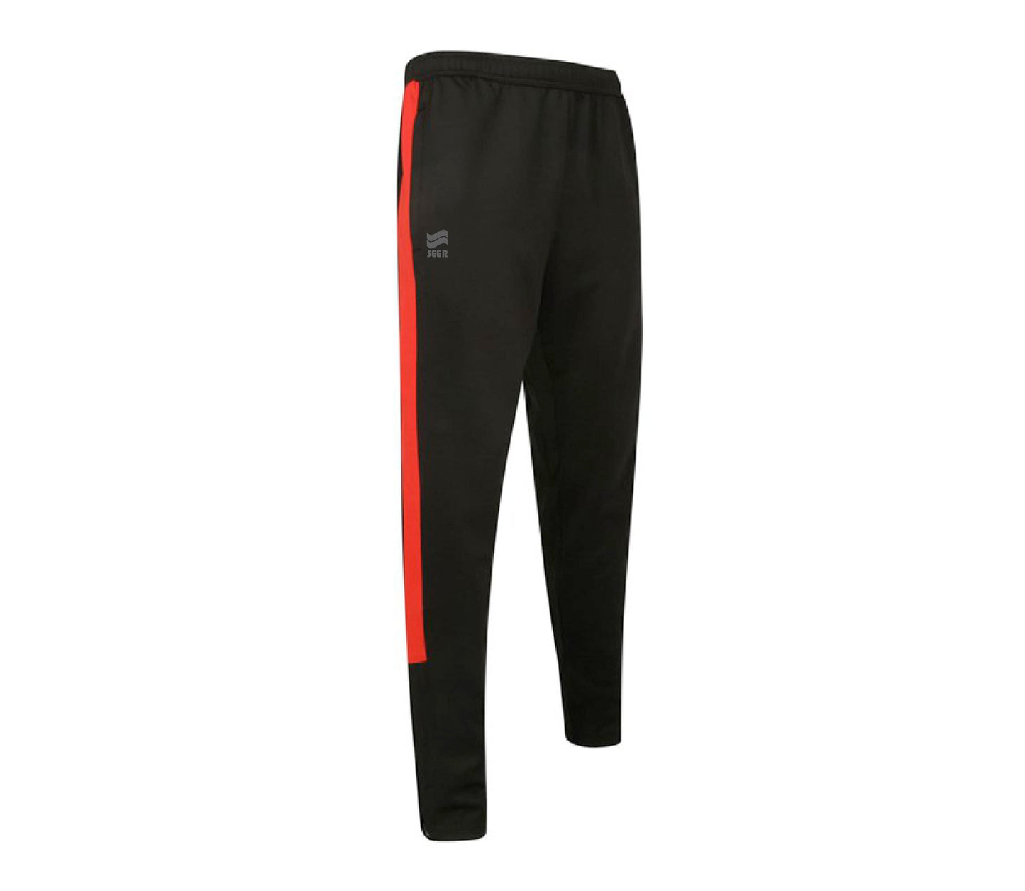 Seer Interlock Tracksuit Pants - Black/Red