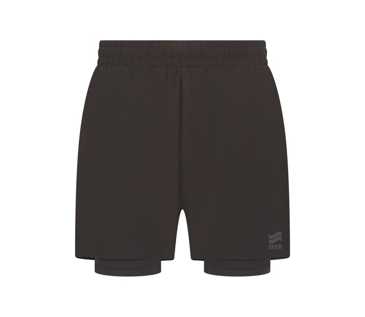 Seer 2 in 1  Sports Shorts - Black/Grey