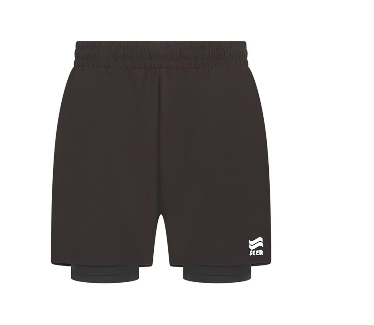 Seer 2 in 1  Sports Shorts - Black/White