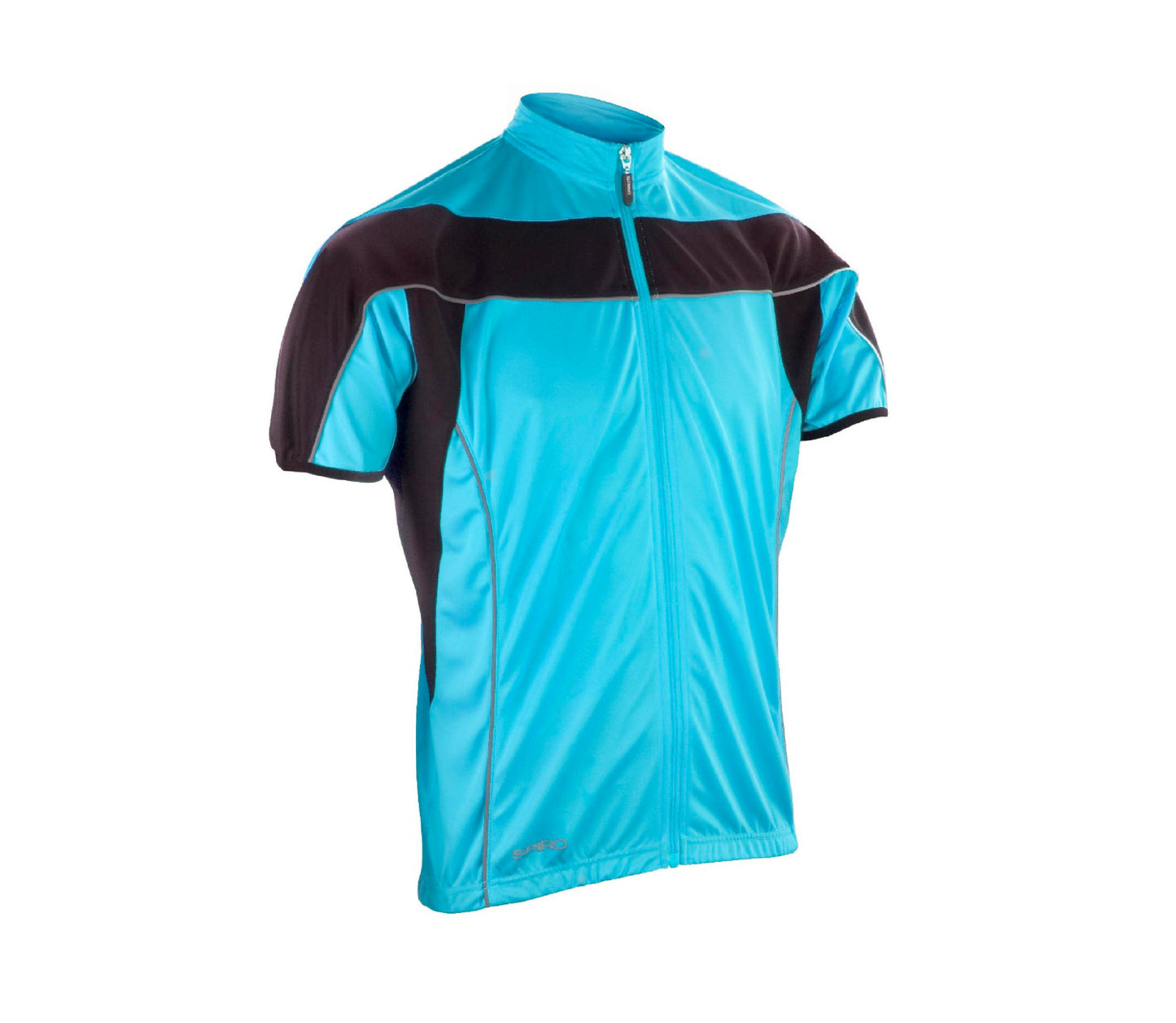 Spiro Full Zip Top - Aqua Blue/Black