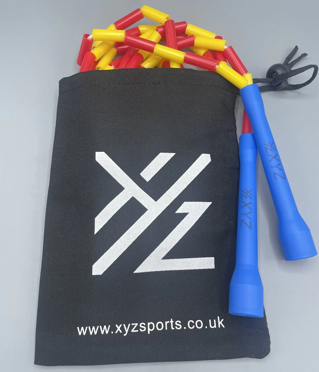 XYZ X2 Freestyle Beaded Jump Rope - Blue/Red/Yellow