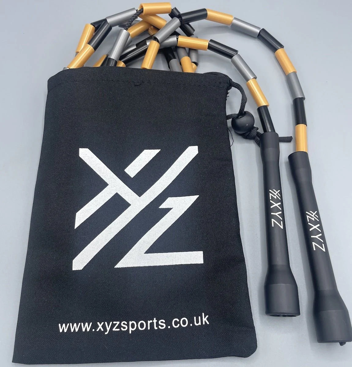 XYZ X2 Freestyle Beaded Jump Rope - Black/Gold