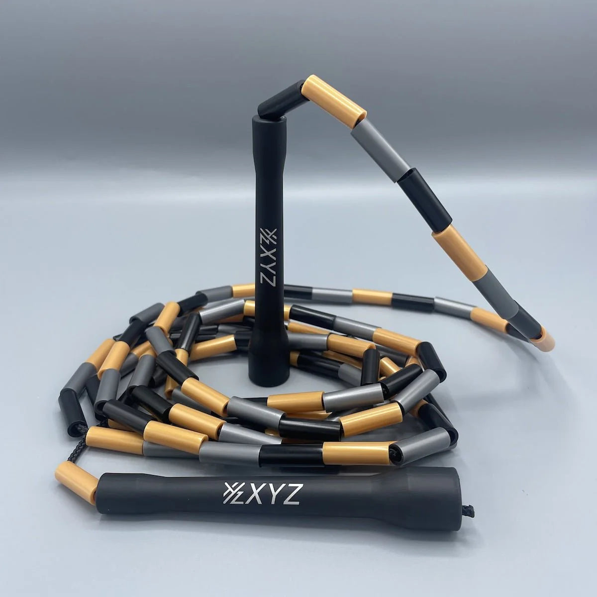 XYZ X2 Freestyle Beaded Jump Rope - Black/Gold