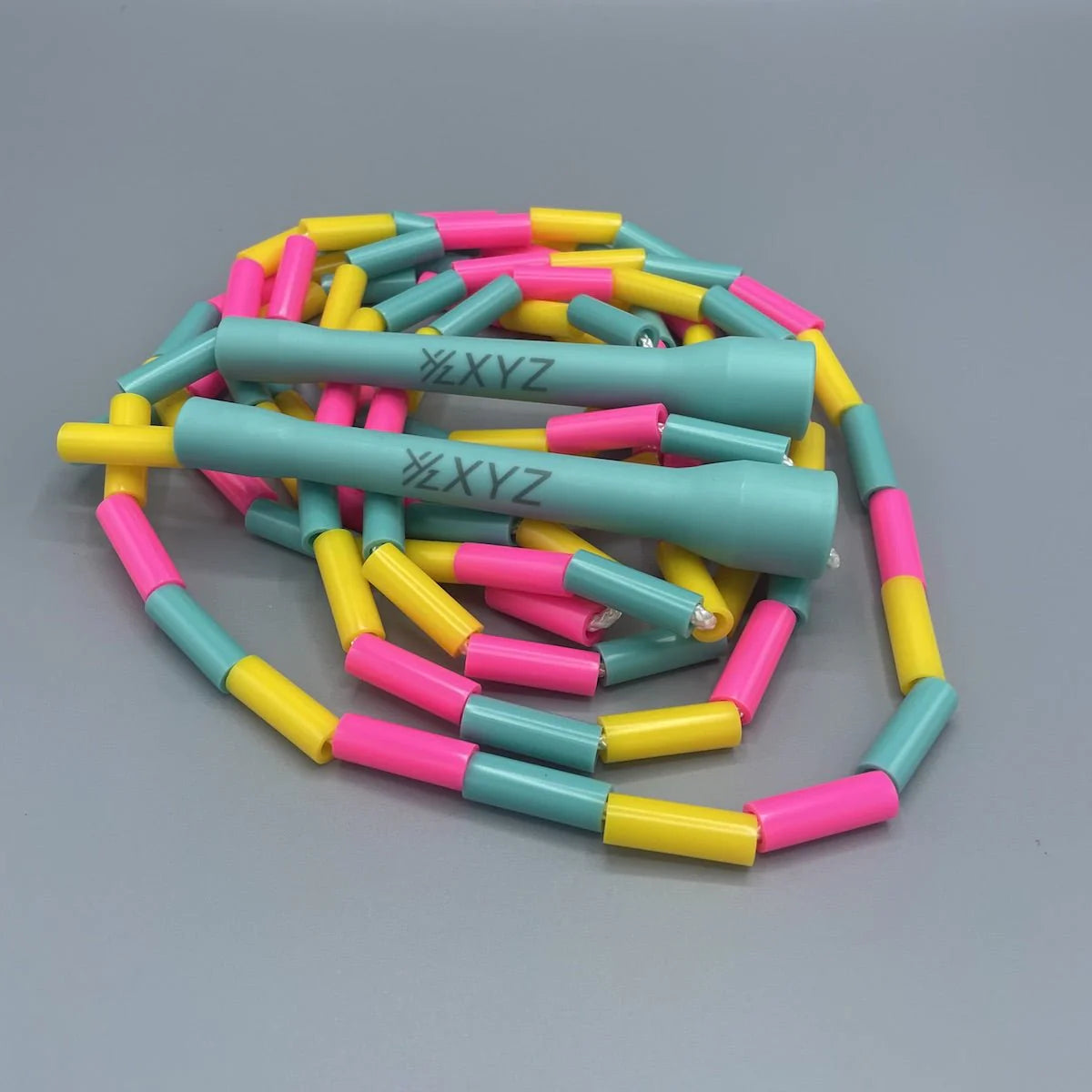 XYZ X2 Freestyle Beaded Jump Rope - Turquoise/Pink/Yellow